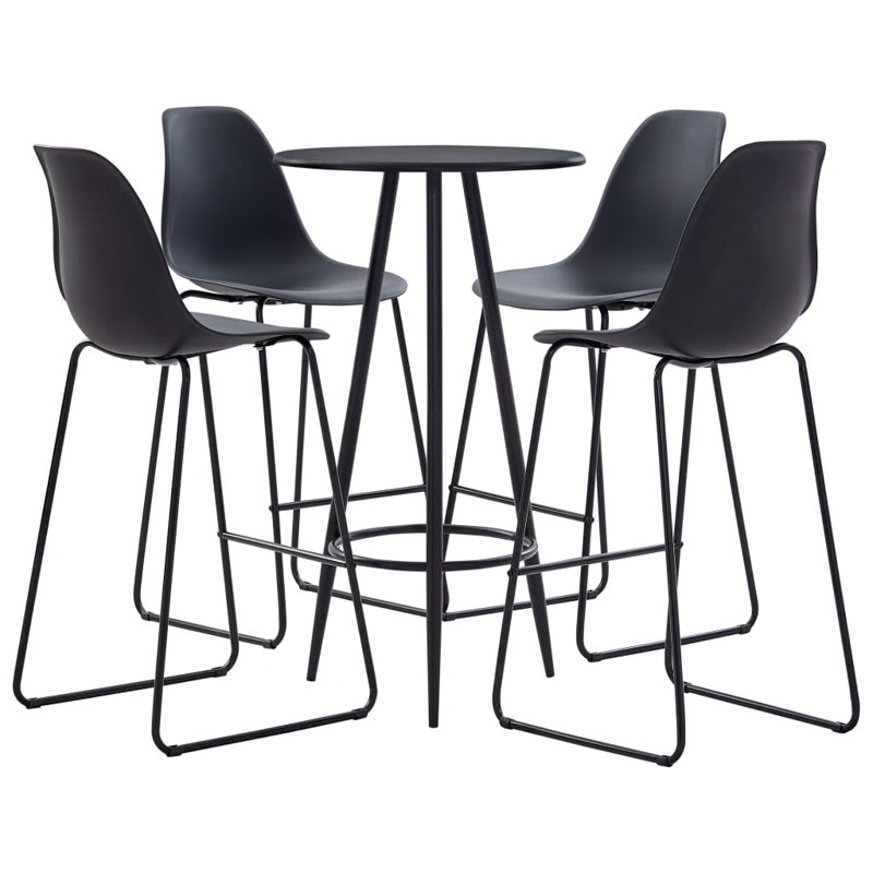 Calabria 4 - Person Dining Set, Black, Black