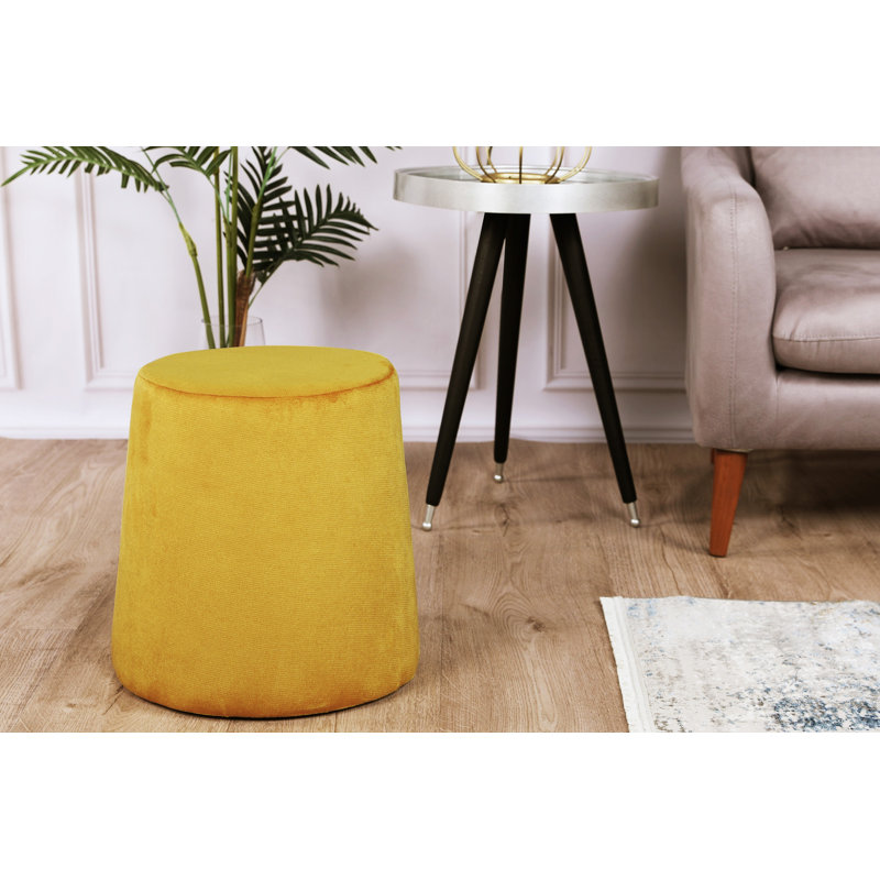 Repose-pieds de 13,8 po Frederika, 100 % polyester jaune foncé