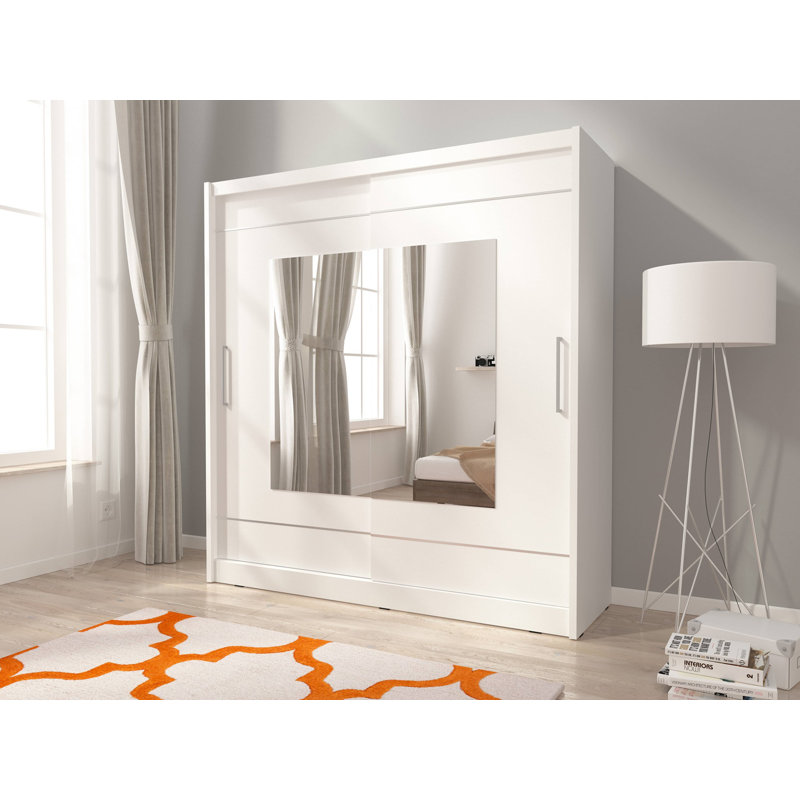 Dahabo 2 Door Solid + Manufactured Wood Wardrobe, White
