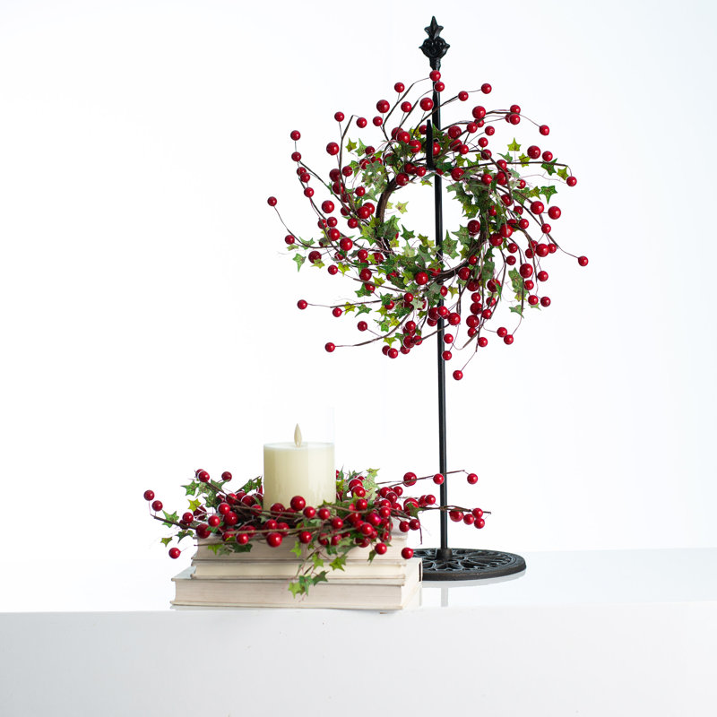 Handcrafted Faux Berry Silk 14'' Wreath