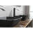 13.0" L -18.13" W -4" H Matte Shell Glass Rectangular Vessel Bathroom Sink In Black With Matte Black Faucet And Pop-Up Drain In Matte Black