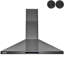 Hotte murale convertible 36 pouces 343 CFM en acier inoxydable noir