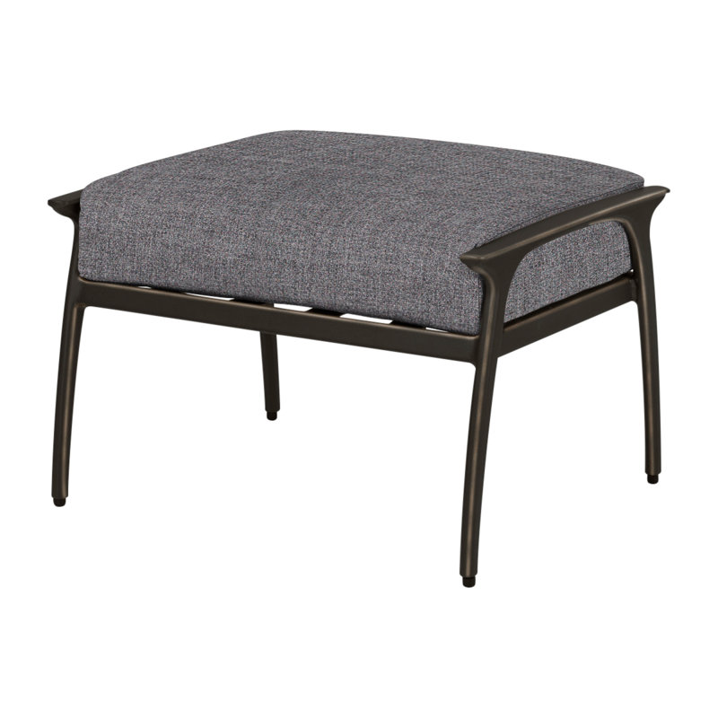 Amari Outdoor Ottoman, Cast Slate Sunbrella® Plainweave, Carbon