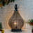 12"H Moroccan Style Metal Table Lamp with Fairy Lights Bulb
