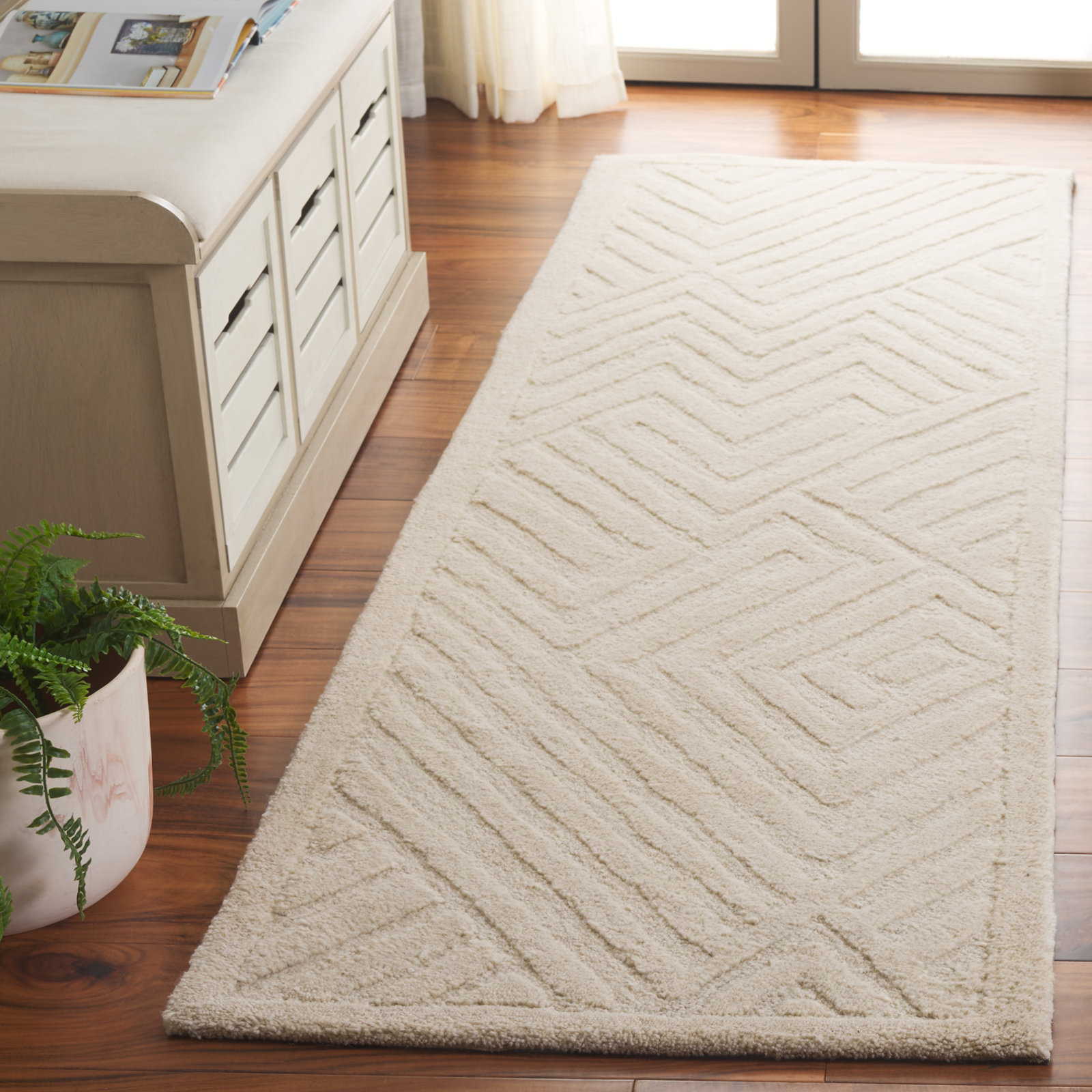 Ginna Hand-Tufted Wool Geometric Rug, Runner 2'3" x 8'