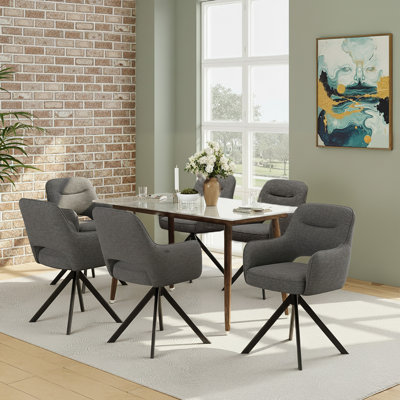 51cm H Fabric Upholstered Metal Upholstered Back Armchair in Beige