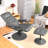 Mcabee Faux Leather Swivel Armchair with Ottoman-949631158