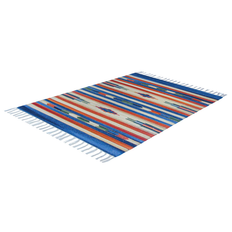 Country Southwestern Cotton Hand Woven Area Rug, Rectangle 60 x 90cm