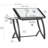Keylly Glass Top Metal Base Drafting Table