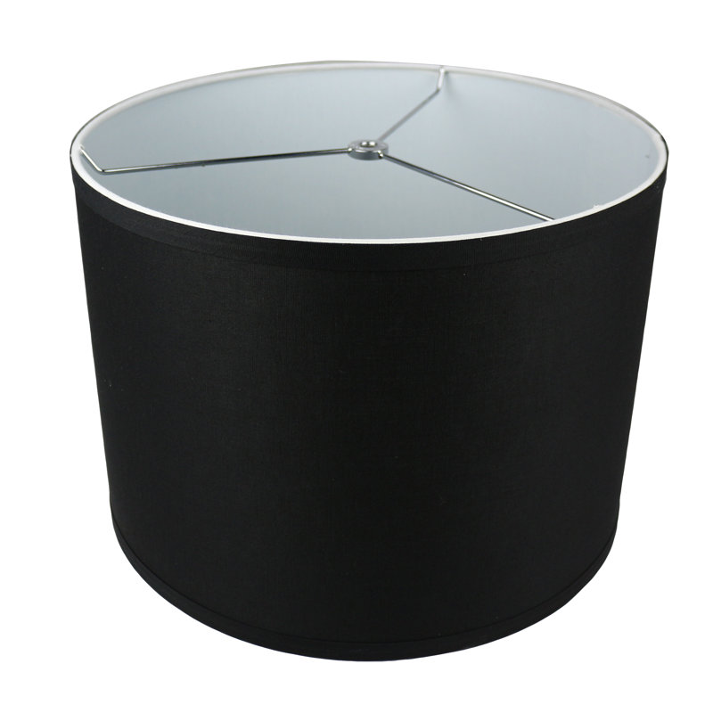 Abat-jour tambour en lin 14 po Classic, Noir