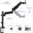 Pneumatic Arm Single Monitor Desk Mount