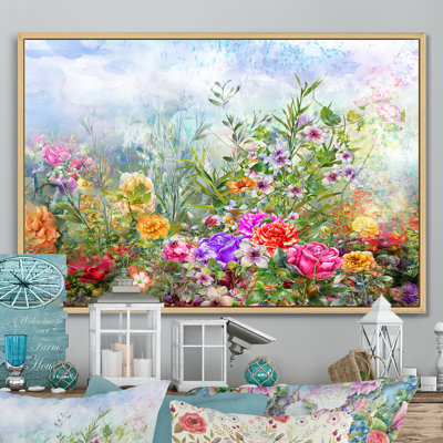 «Multicolor Spring Flowers Impression IV», reproduction sur toile flottante