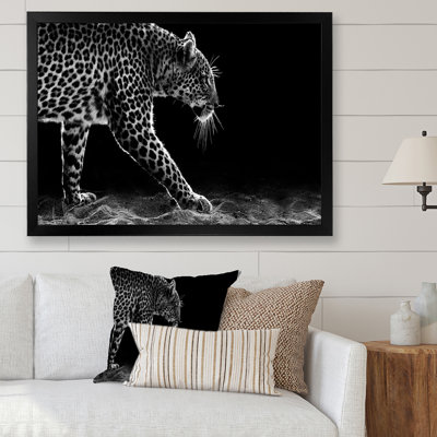 Léopard en noir et blanc - Décoration murale traditionnelle sur toile