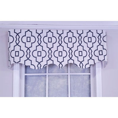 Cotton Blend Geometric Pointed Window Valance