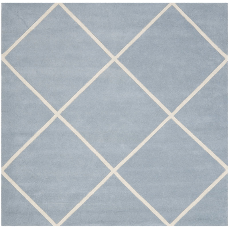 Teresita Hand Tufted Wool Geometric Rug, Square 7'