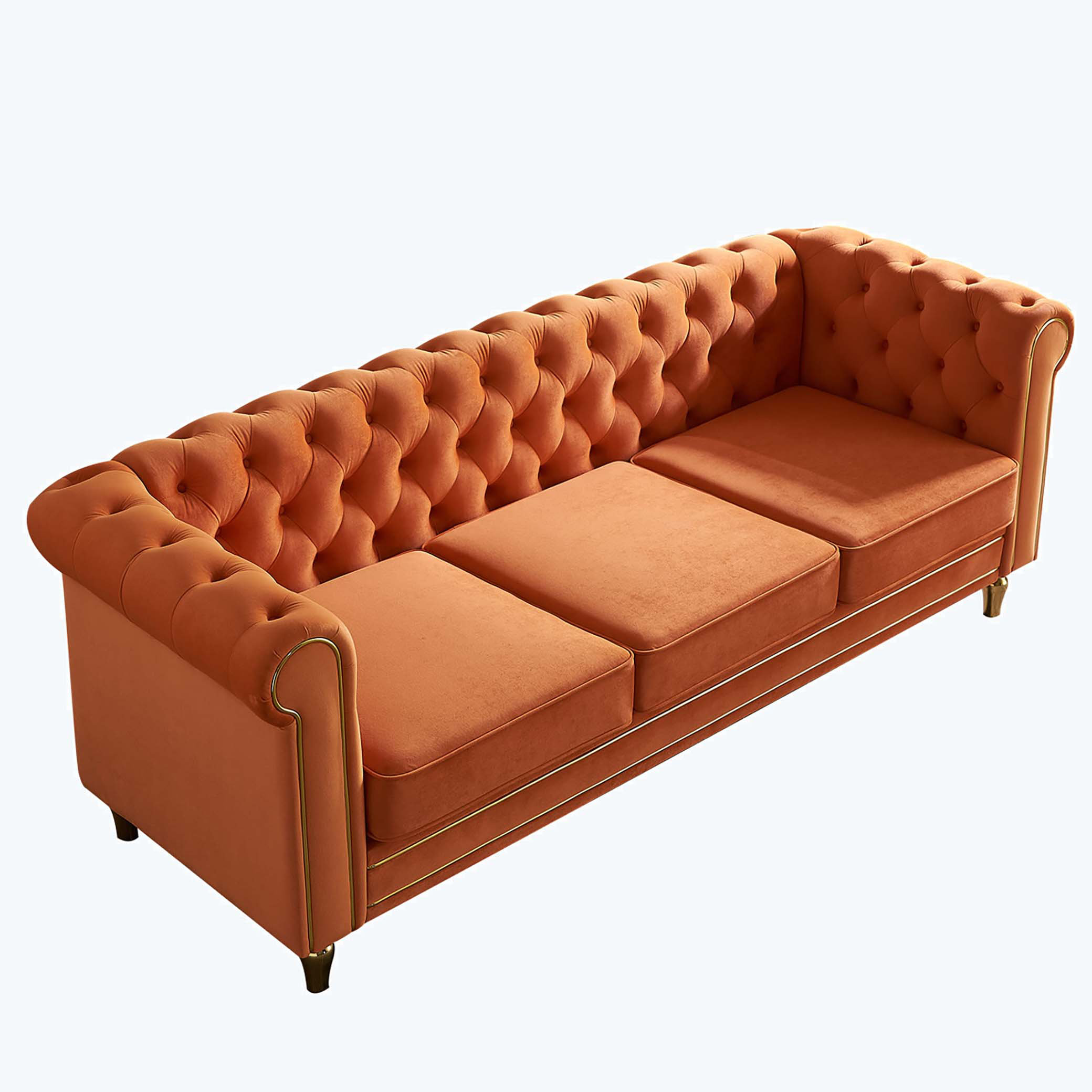 Astoria Grand Chesterfield Velvet Sofa 84.65 Inch For Living Room ...