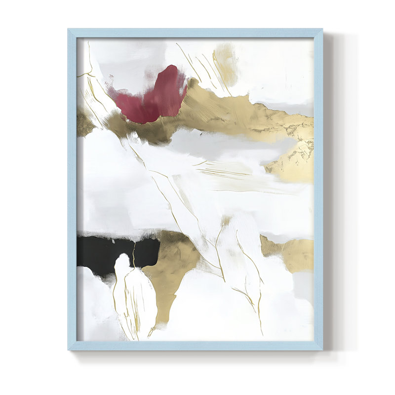 Impression abstraite encadrée XXXIX - prête à être accrochée - fabriquée aux États-Unis, H 10 po x l 8 po, Bleu