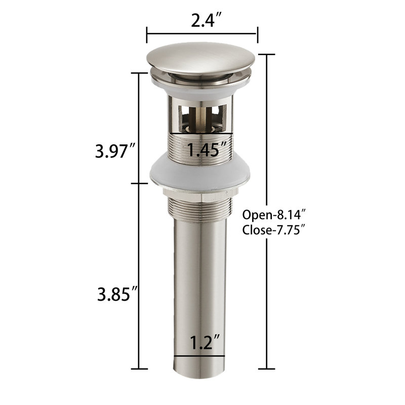 Bonde escamotable de lavabo de salle de bain, Oui, Nickel brossé