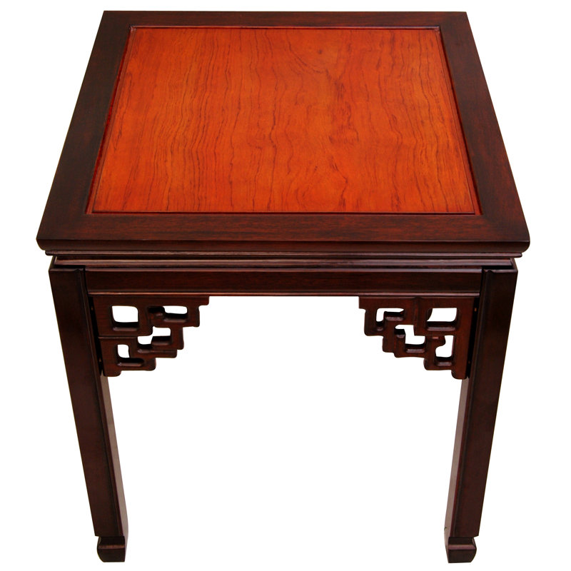 Lapathos Solid Wood End Table, Honey and Cherry
