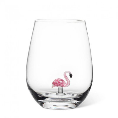 Flamingo Stemless Wine Glass