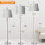 Lampe sur pied à hauteur réglable avec ampoule DEL à intensité variable, lampe sur pied moderne pour le salon, la chambre à coucher, le bureau, abat-jour gris argenté, assemblage facile, conception peu encombrante