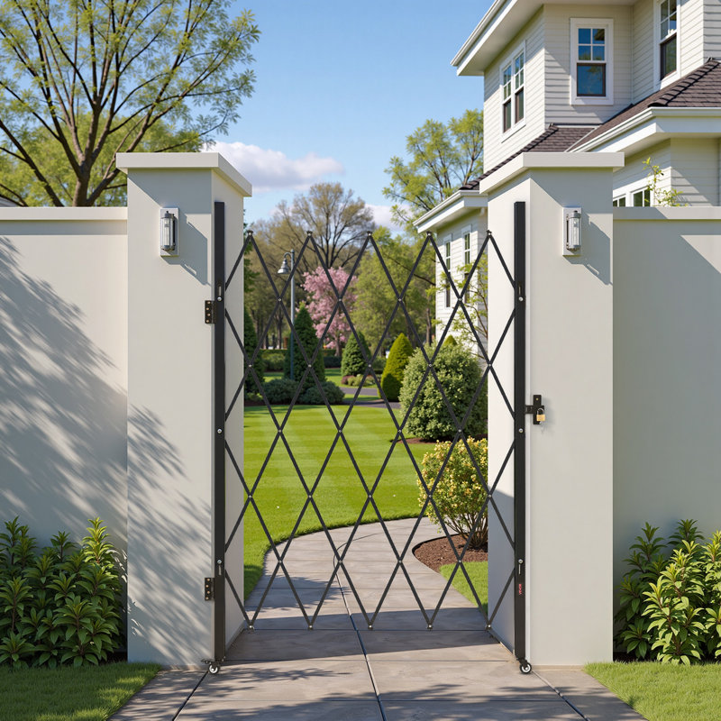 197.5cm H x 126.0cm W Steel Gate, 124.9cm W x 198.1cm H