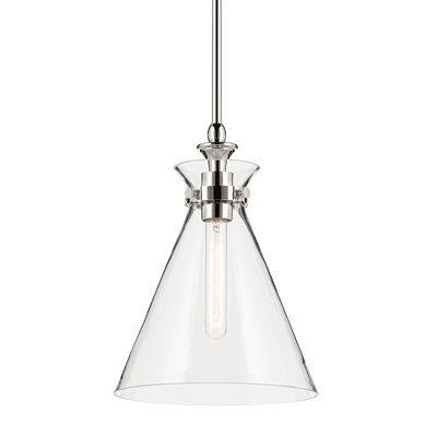 Luminaire suspendu traditionnel 1 lumière avec verre