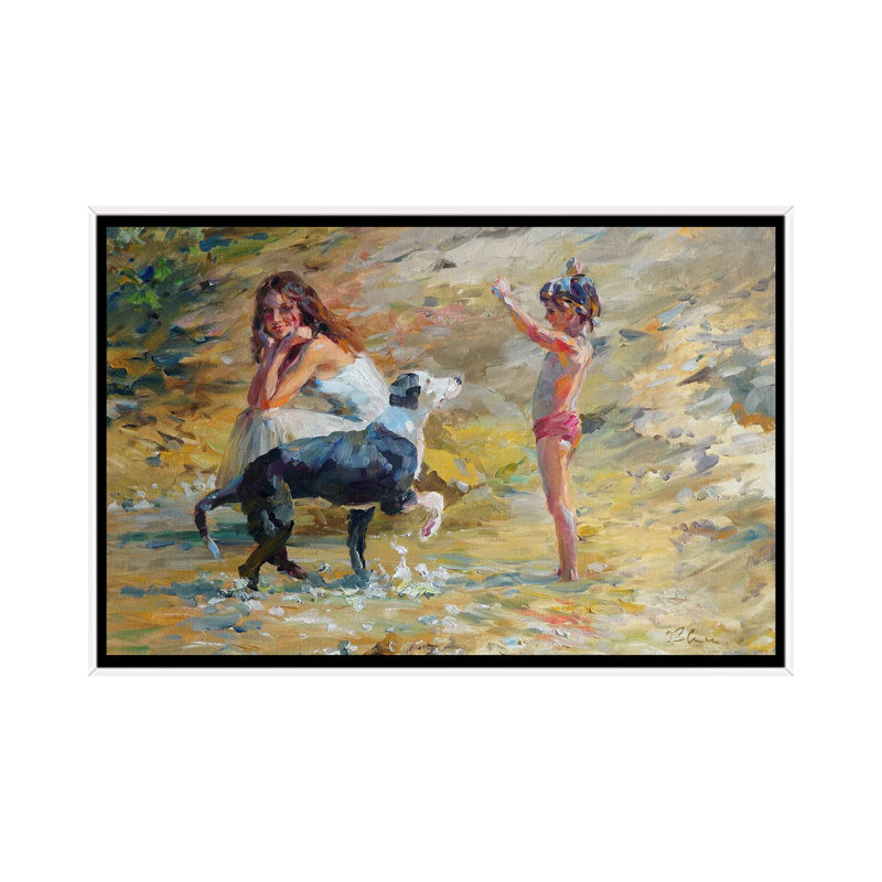 The Game by Igor Zhuk - Painting on Canvas, 66.04 cm H x 45.72 cm W, Black