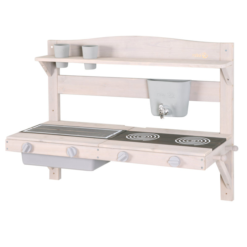 Outdoor FSC Play Kitchen Set, Grey/Brown/Blue