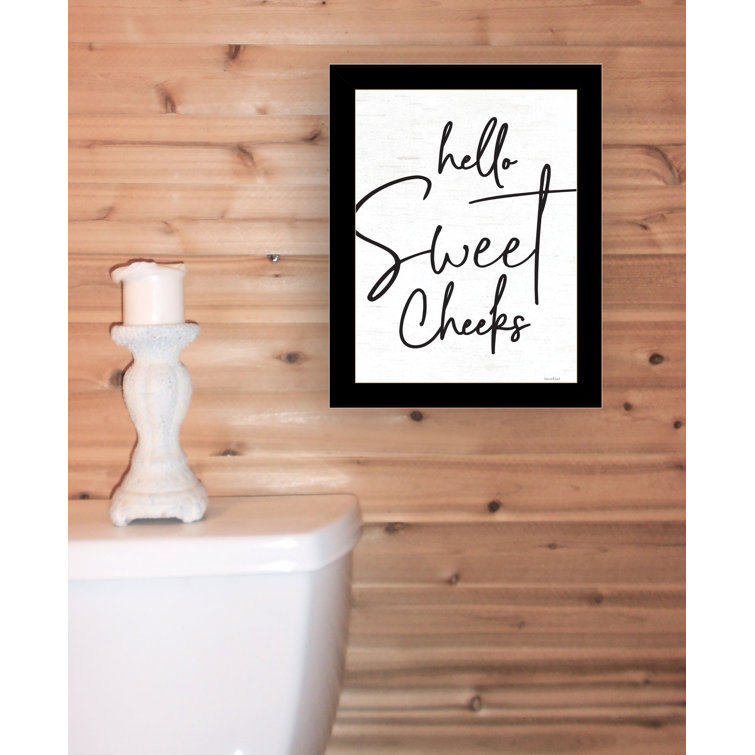 Hello Sweet Cheeks Framed Wall Art for Living Room, Home Wall Decor by Lettered & Lined