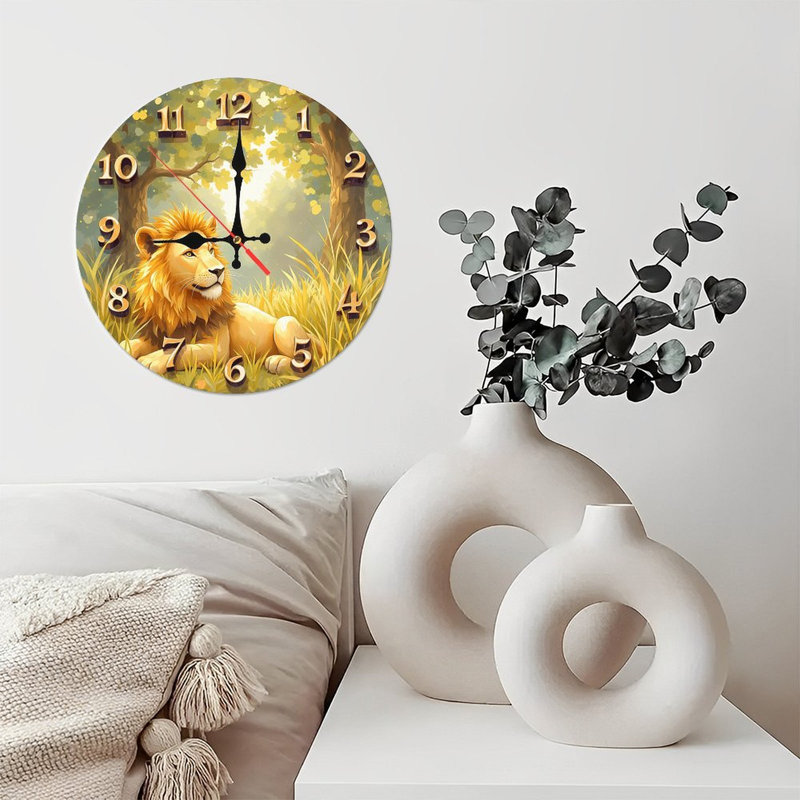 Horloge murale Lion Forest