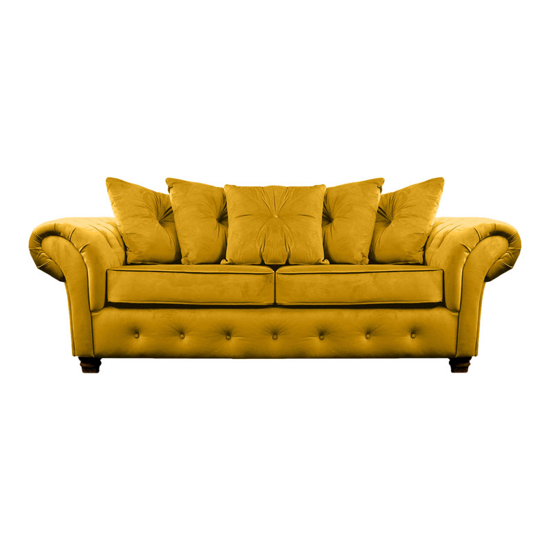 Lila 2 Seater Velvet Sofa, Mustard