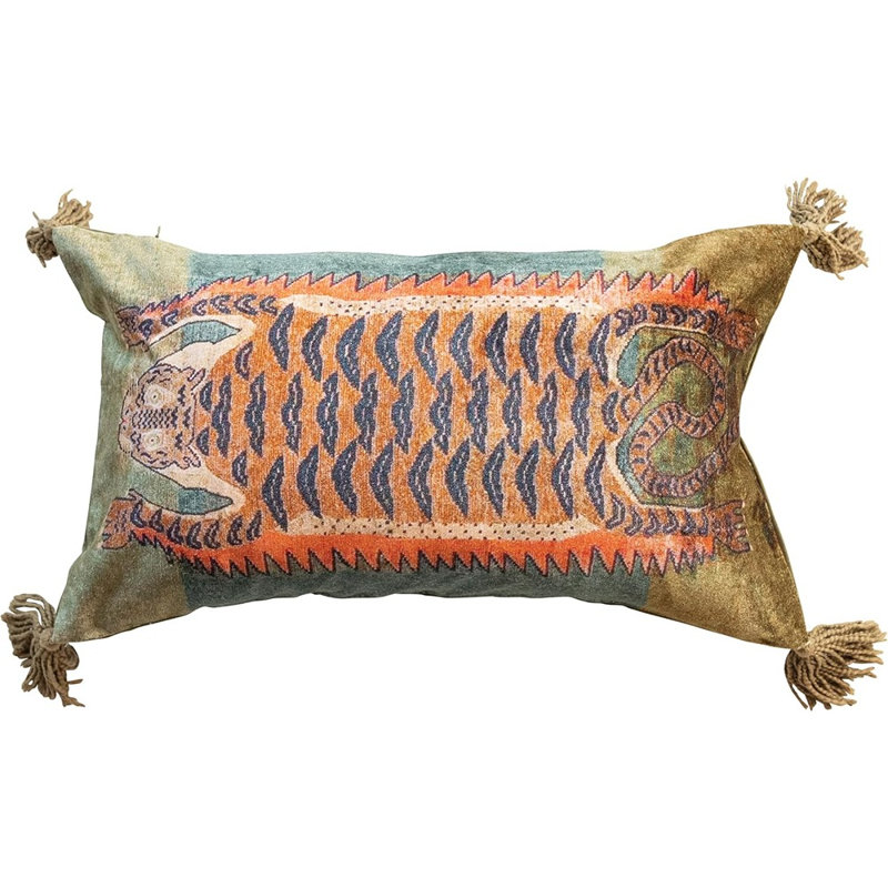 Animal Print Cotton Throw Pillow