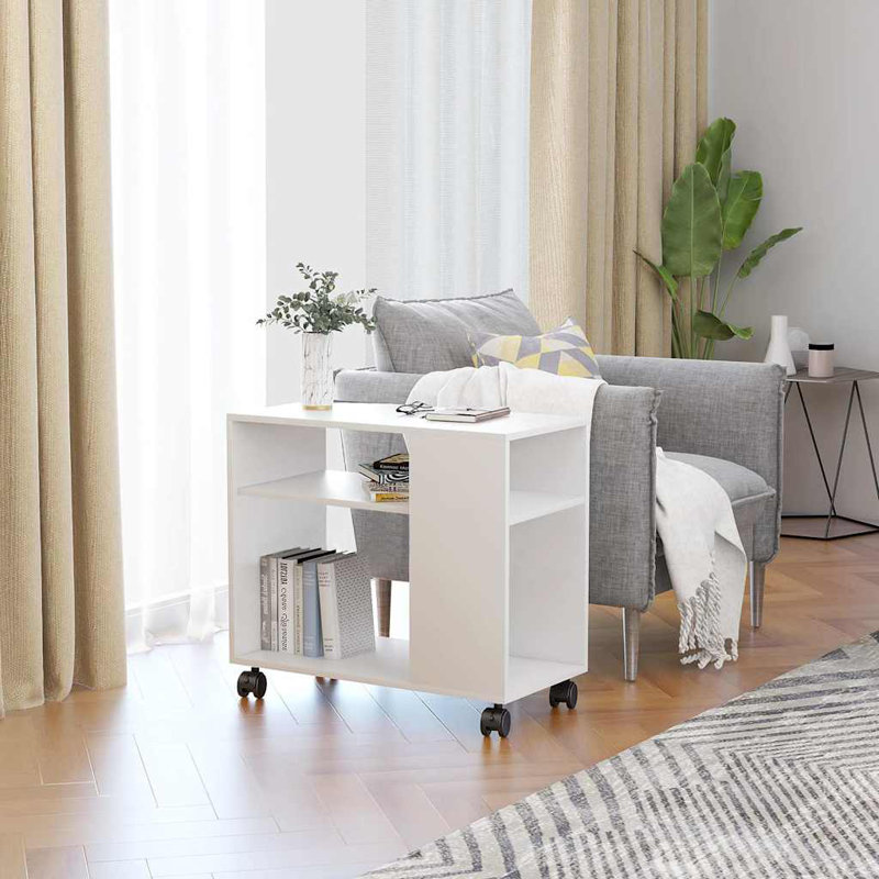 Aila Side Table 70x35x55 cm Engineered Wood, White