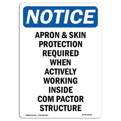 Apron & Skin Protection Required Sign