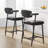 Bar Stools Set of 4 with Armrests, Counter Height Bar Stools Set with Footrest & Soft Back, Metal Barstools Set with Wide Upholstered Seat for Kitchen Islands, Counter Bars, Rustic Black-198758500-198758502