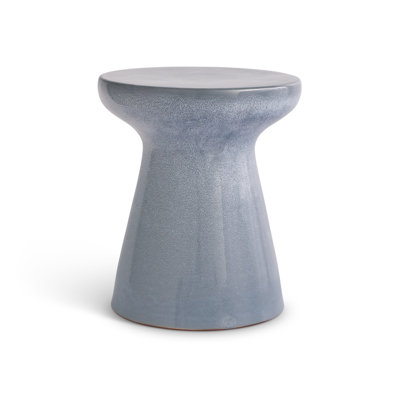 Terrazza Ceramic Earthenware Side Table in Blue