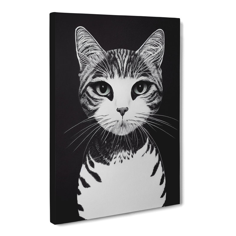 Cat Minimalism Vol.1 - Wrapped Canvas, 50cm H x 35cm W x 3cm D