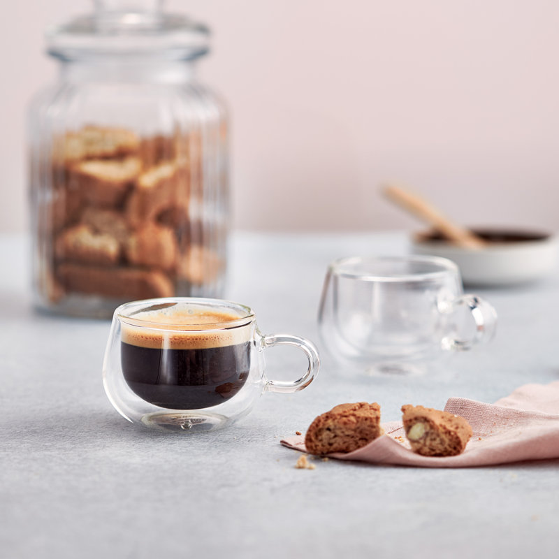 Judge, Duo - Double Walled Glass Espresso Cups with Handle