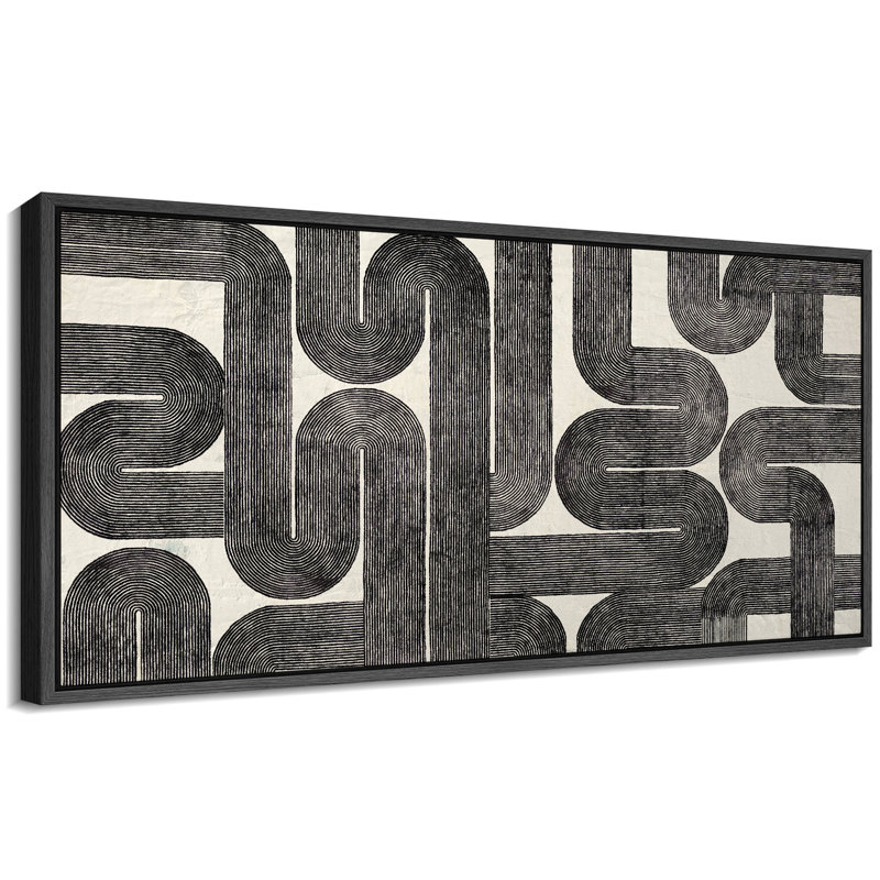 «Geometric Line Abstract Geometric Infinity Loop Shapes», reproduction encadrée sur toile, H 30 po x l 60 po