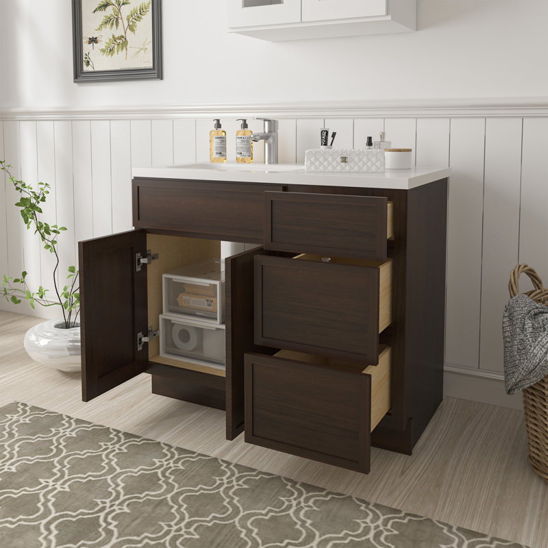 Base de meuble-lavabo simple 39 po seulement, Brun
