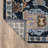 Gowen Traditional Oriental Navy/ Multi Hand-made Wool Area Rug