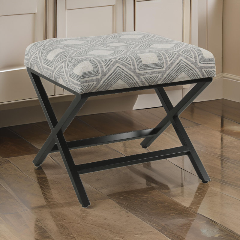 Repose-pieds standard carré de 20 po Priscilla, Motif géométrique gris anthracite