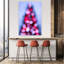 Festive Bokeh Tree Colorful Traditional Abstract Christmas Tree Sunset Winter Wall Art Print 1 Piece Wrapped Canvas Wall Art-1966688698