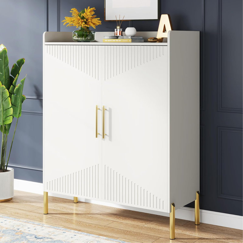 Armoire de rangement pour chaussures 35,43 pouces à 6 niveaux avec portes