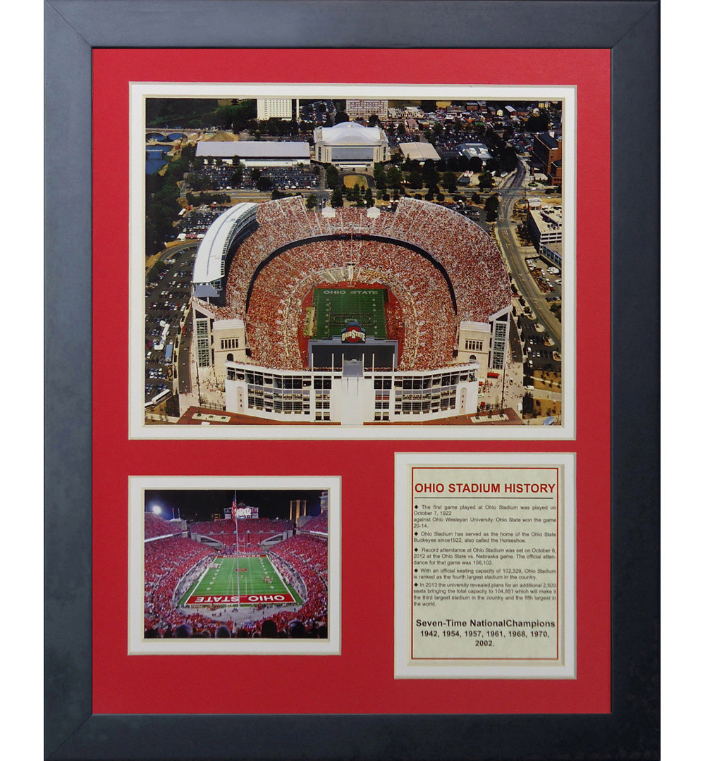 Ohio State Buckeyes Ohio Stadium Framed Memorabilia Legends Never Die