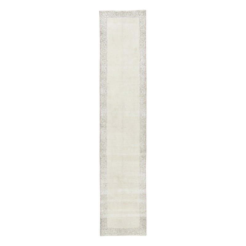 Distressed One-of-a-Kind 2'7X12'11 Hand Knotted Area Rug