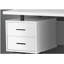 Bureau d'ordinateur, bureau personnel, ordinateur portable, installation à gauche, à droite, tiroirs de rangement, l 60 po, bureau, stratifié blanc, métal noir, contemporain, moderne-323919948