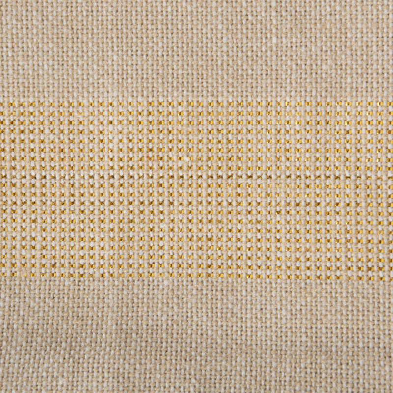 Pigg Cotton Blend Striped Square Napkin, Gold Stripe