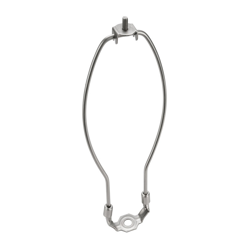 12" Satin Nickel Detachable Lamp Harp with Saddle